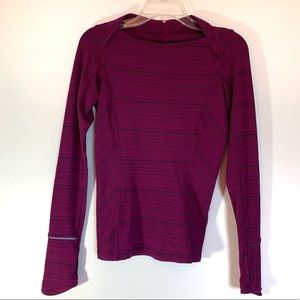 Lululemon Violet Stripped Long Sleeve Top